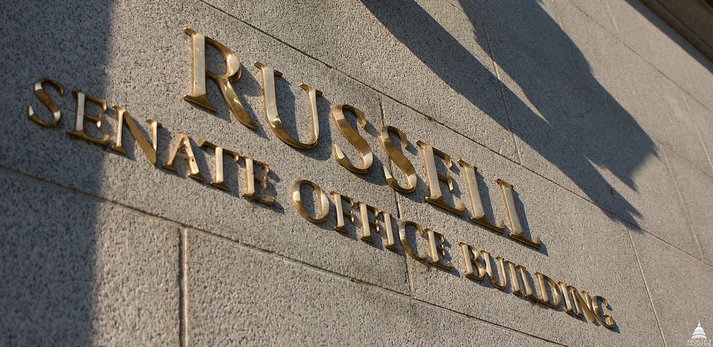 The Russell Senate Office Building, whose Kennedy Caucus Room hosted the Disclosure Foundation forum on 25 June 2026. This is the venue, not footage of the forum itself.