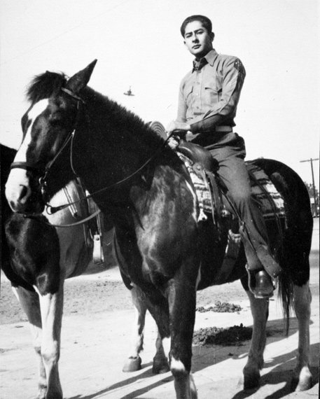 The Jack LeMonde Horseback Photograph - Pickwick Riding stables area, Burbank, California, June 1945