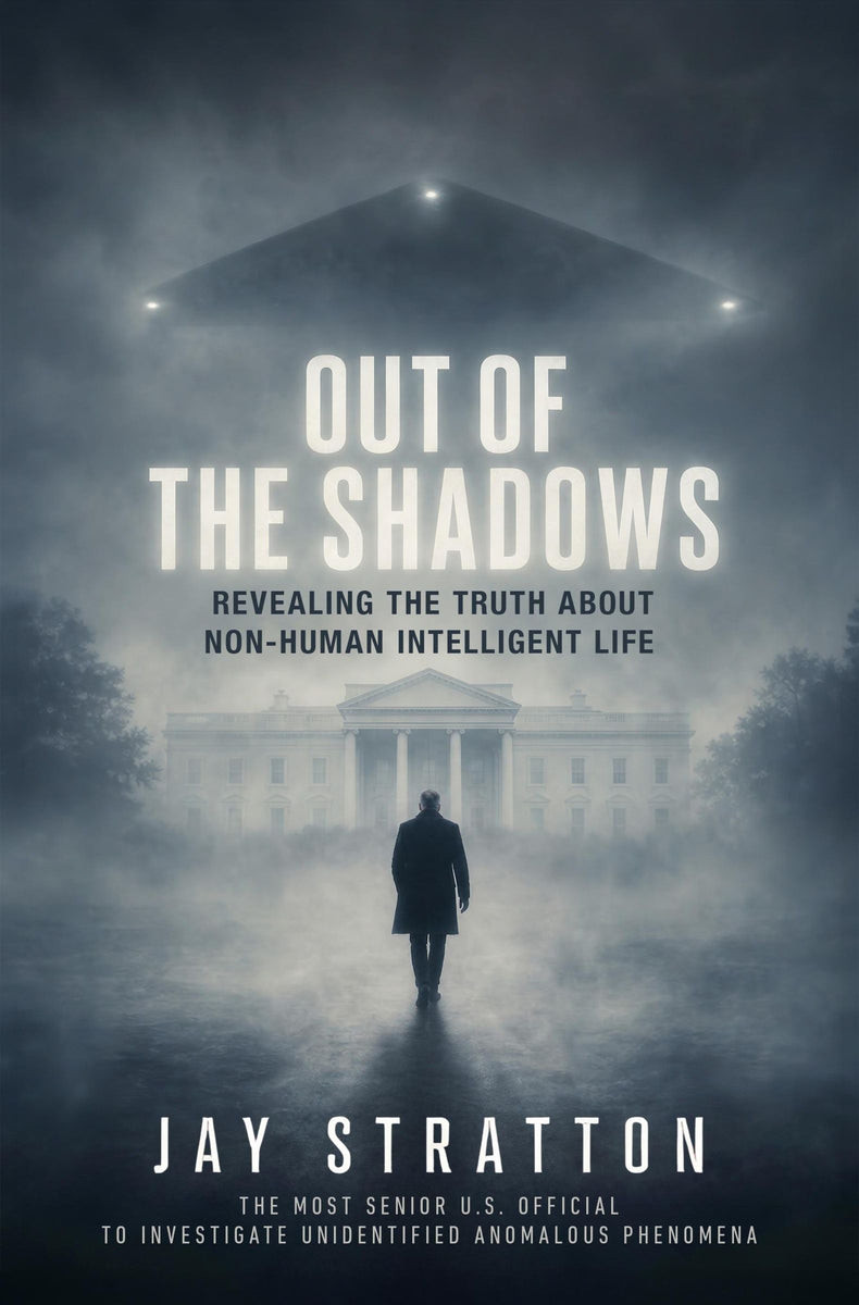 The cover of Out of the Shadows: Revealing the Truth About Non-Human Intelligent Life, published by William Morrow on 13 October 2026, ISBN 9780063384538. The book is the artifact of this event. No imagery exists of any of the encounters it describes.