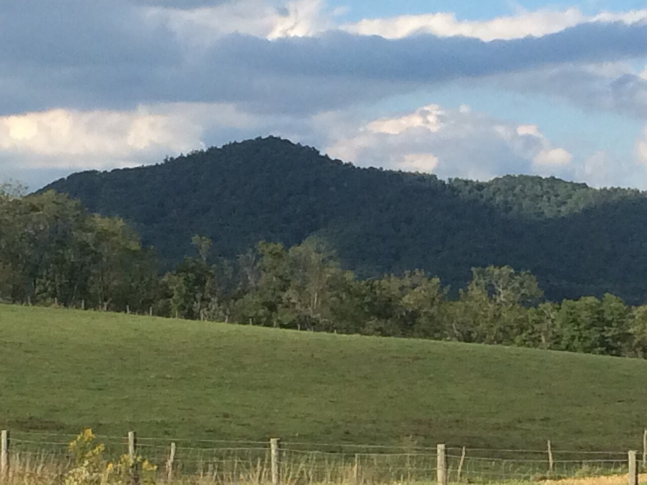 The mountains north of Wytheville, Virginia, in the Blue Ridge, where a wave of UFO reports drew national attention in 1987. The widely circulated photographs are faint night images, so this is a locator of the area.